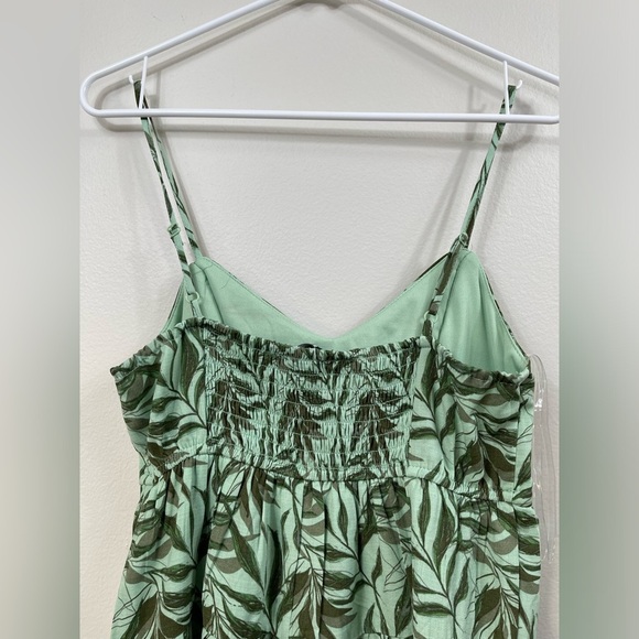 Leaf Print Green Kids Midi Mini Dress SunDress by Trixxi Size M - Picture 8 of 13